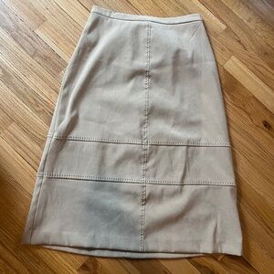 Tan business casual midi skirt